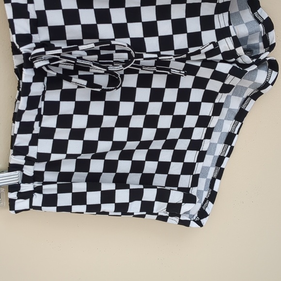 XL Shein Black And White Checkered Short Lounge Comfy Shorts - Picture 4 of 9